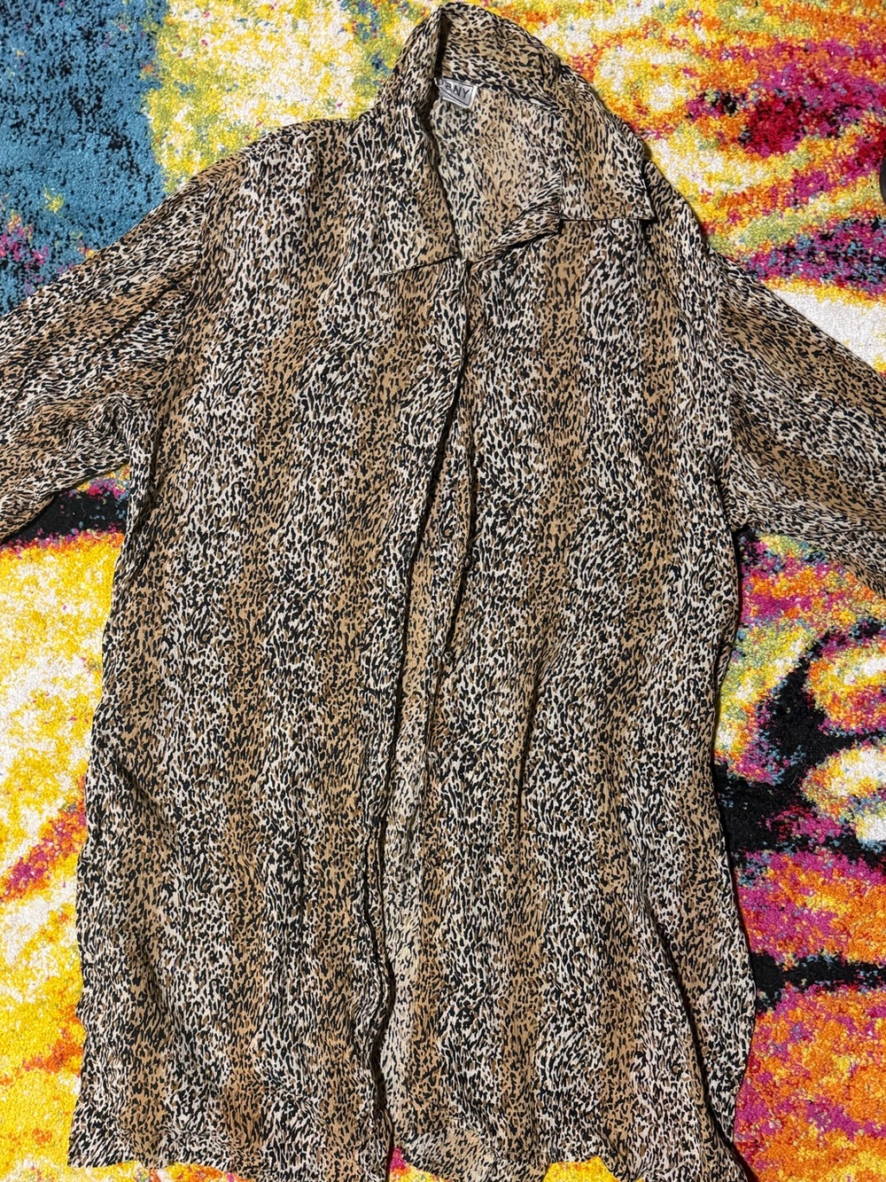 90s Vintage Long Leopard Tunic